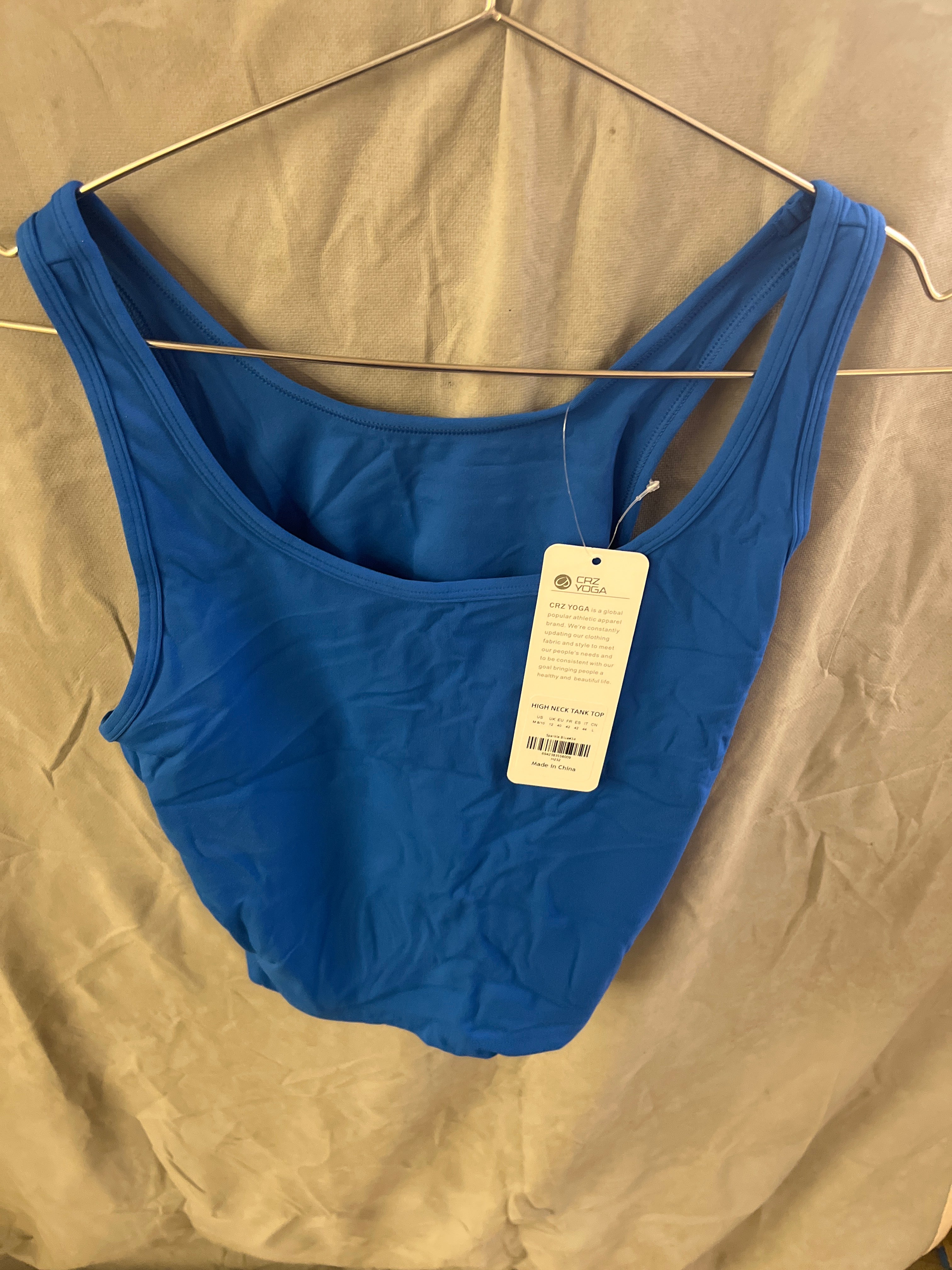 CRZ yoga blue high neck tank top