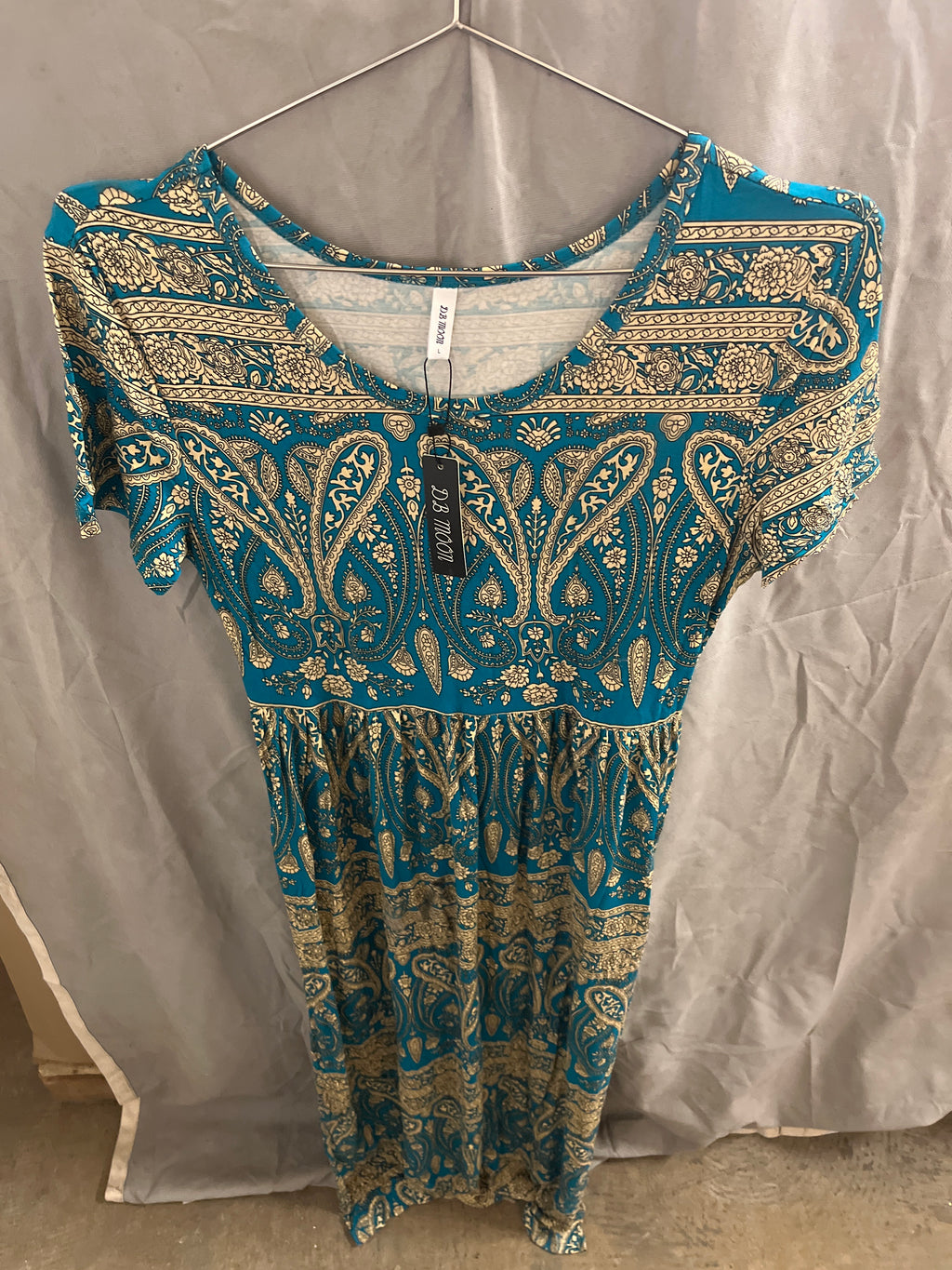 DB moon teal and gold dress