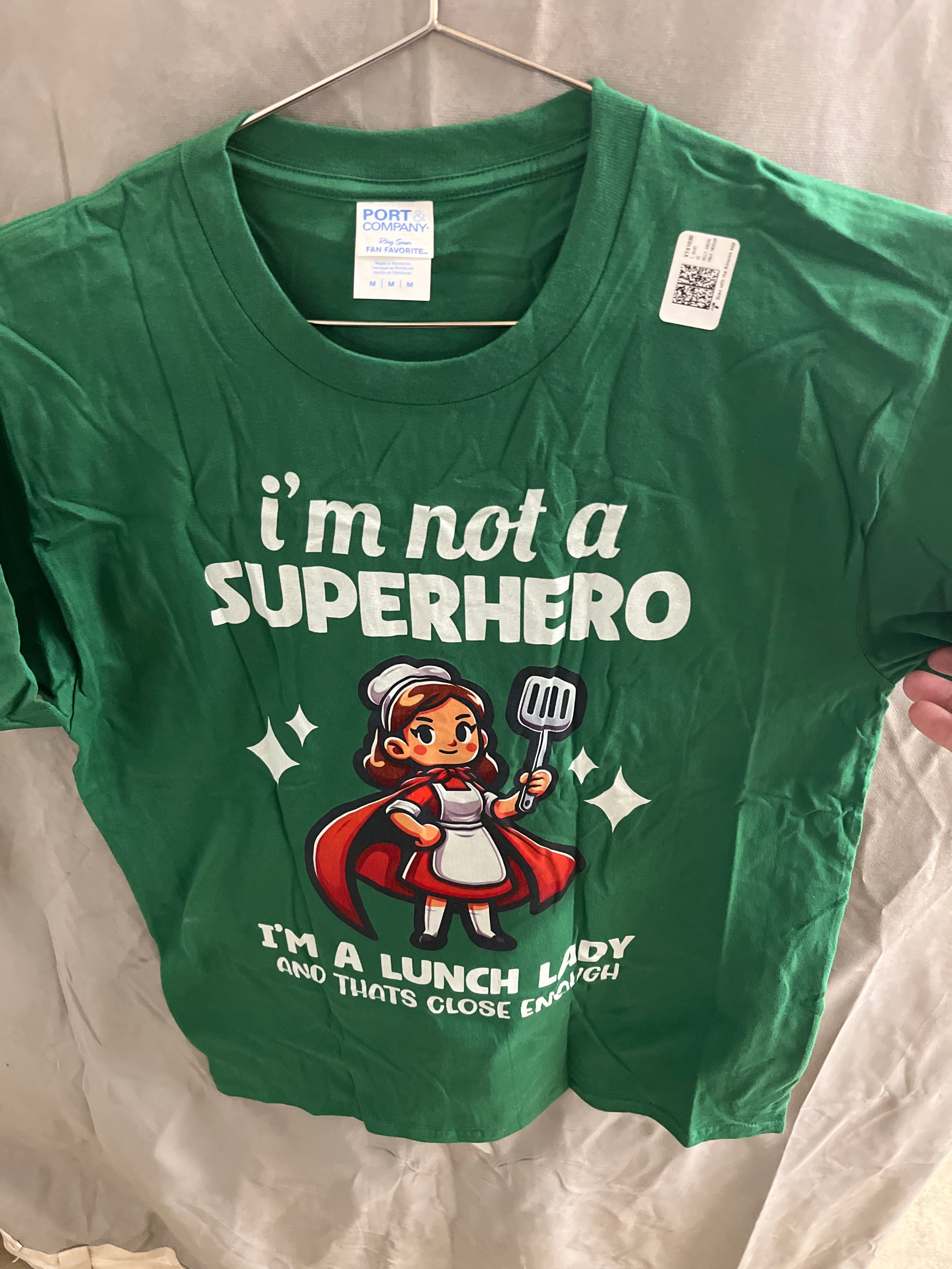 Port and company I’m not a super hero I’m a lunch lady tshirt