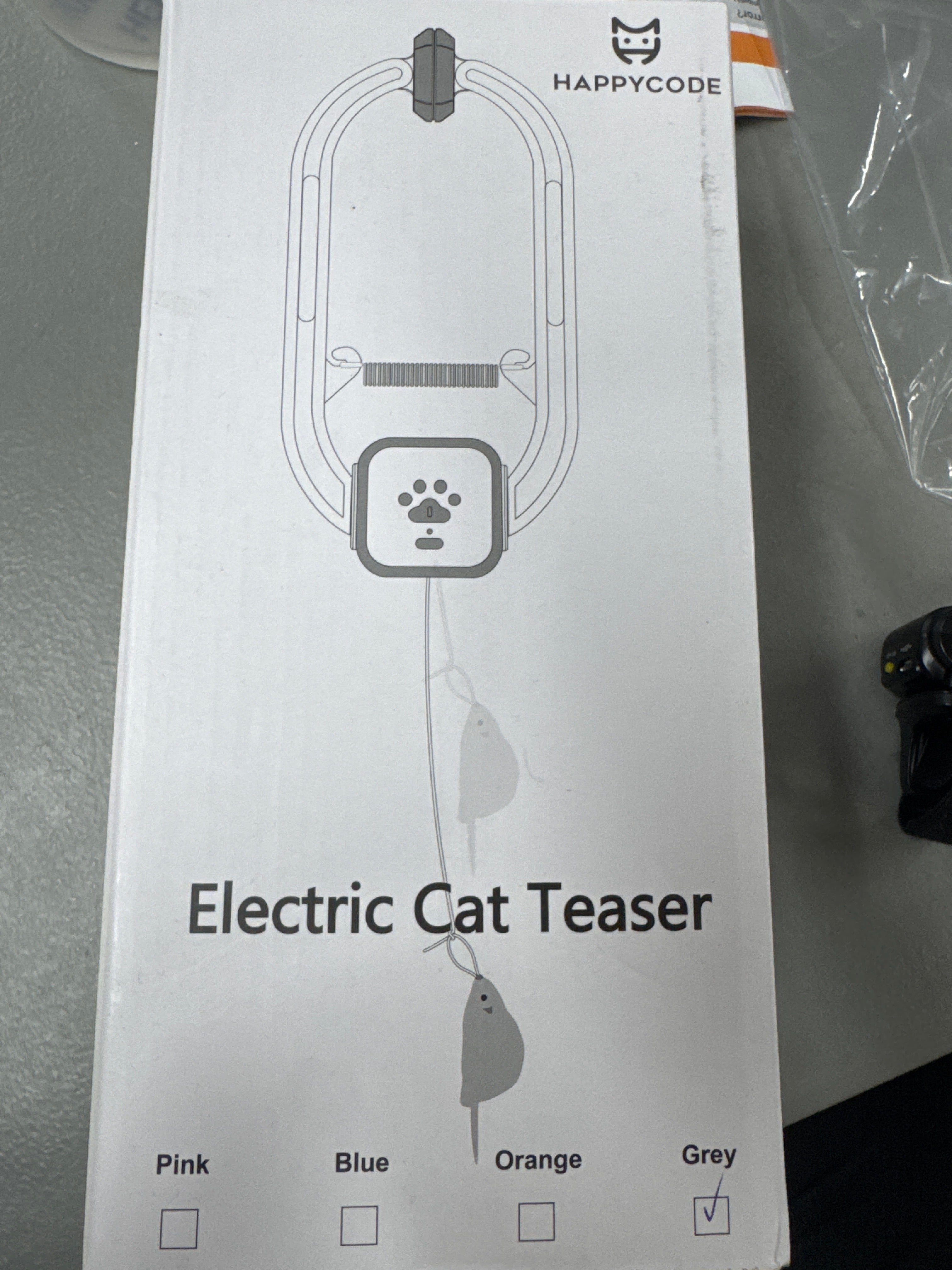 Automatic Rechargeable Cat Teaser, Door Mount Hanging Interactive Cat Toy, 360° Spinning & Irregular Jumping Motion Modes, Smart Electric Cat Exercise Toy for Indoor Cat Self Play, Grey