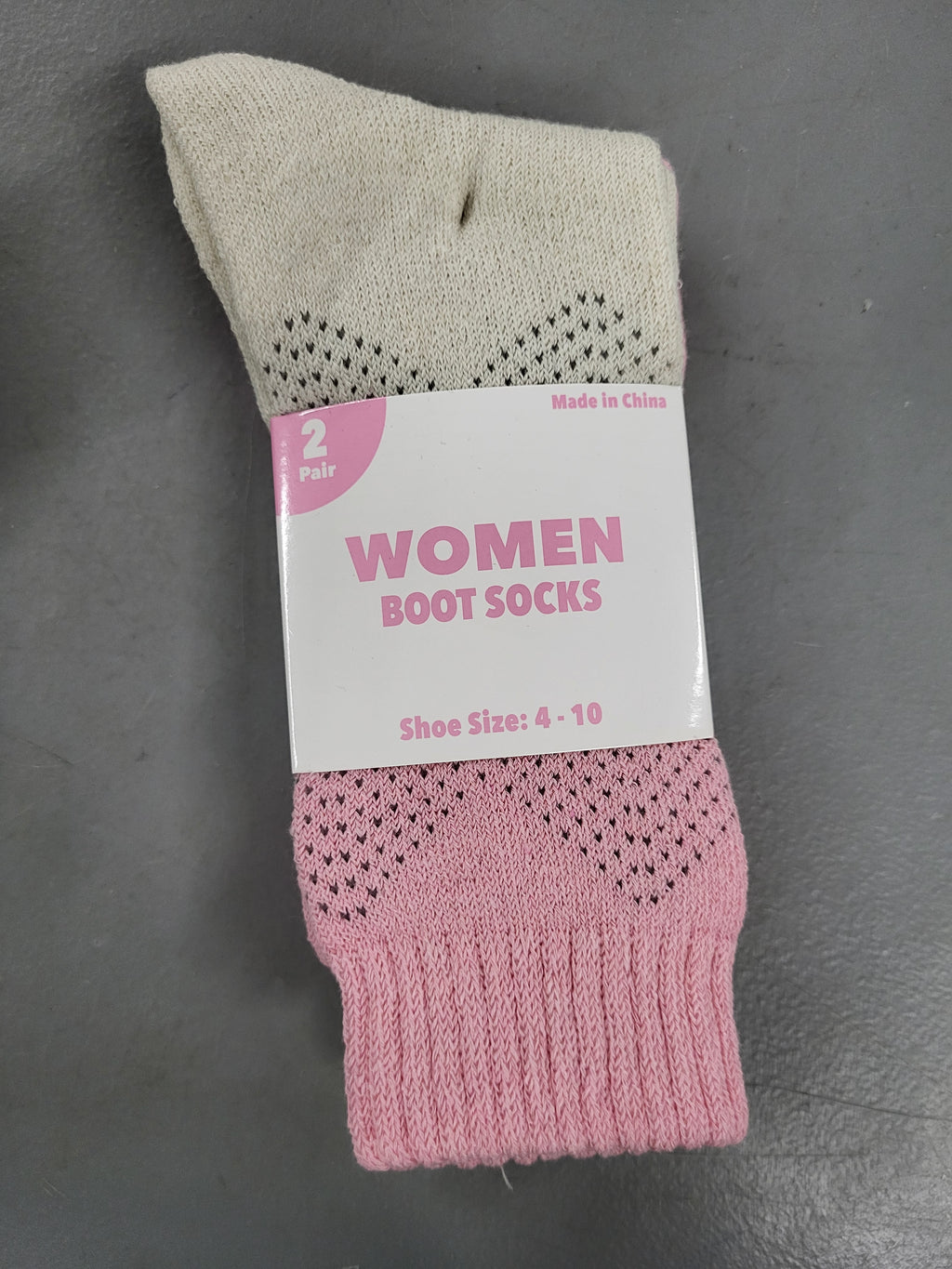 Women's Boot Cut Socks, 2 Pairs (Shoe Size 4-10)