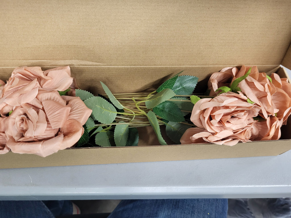 Artificial Roses, 2 Bouquets (Tan)