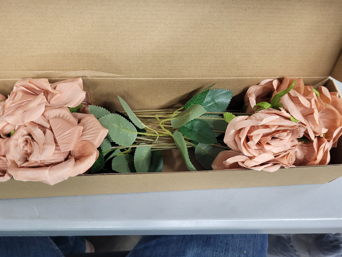 Artificial Roses, 2 Bouquets (Tan)