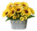 Artificial Sunflowers with Metal Pot