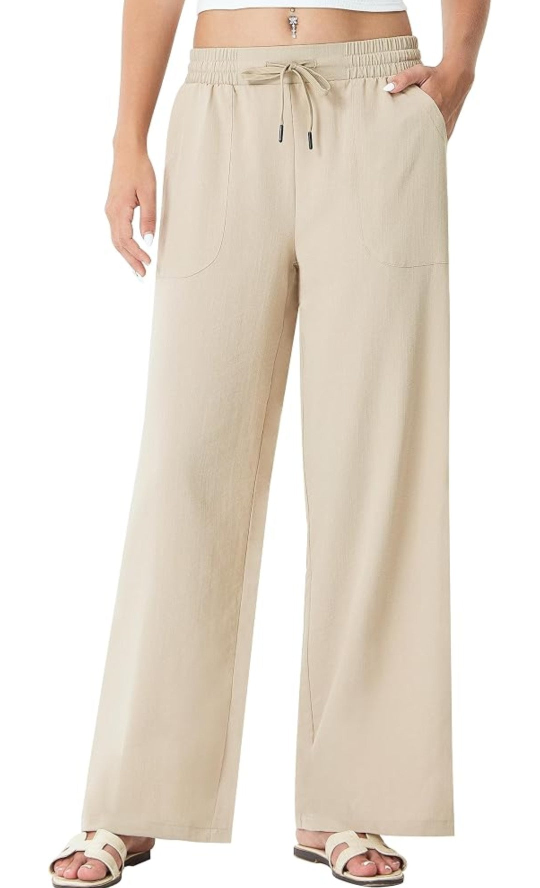 Women's Flowy Wide Leg Palazzo Pants (Medium)