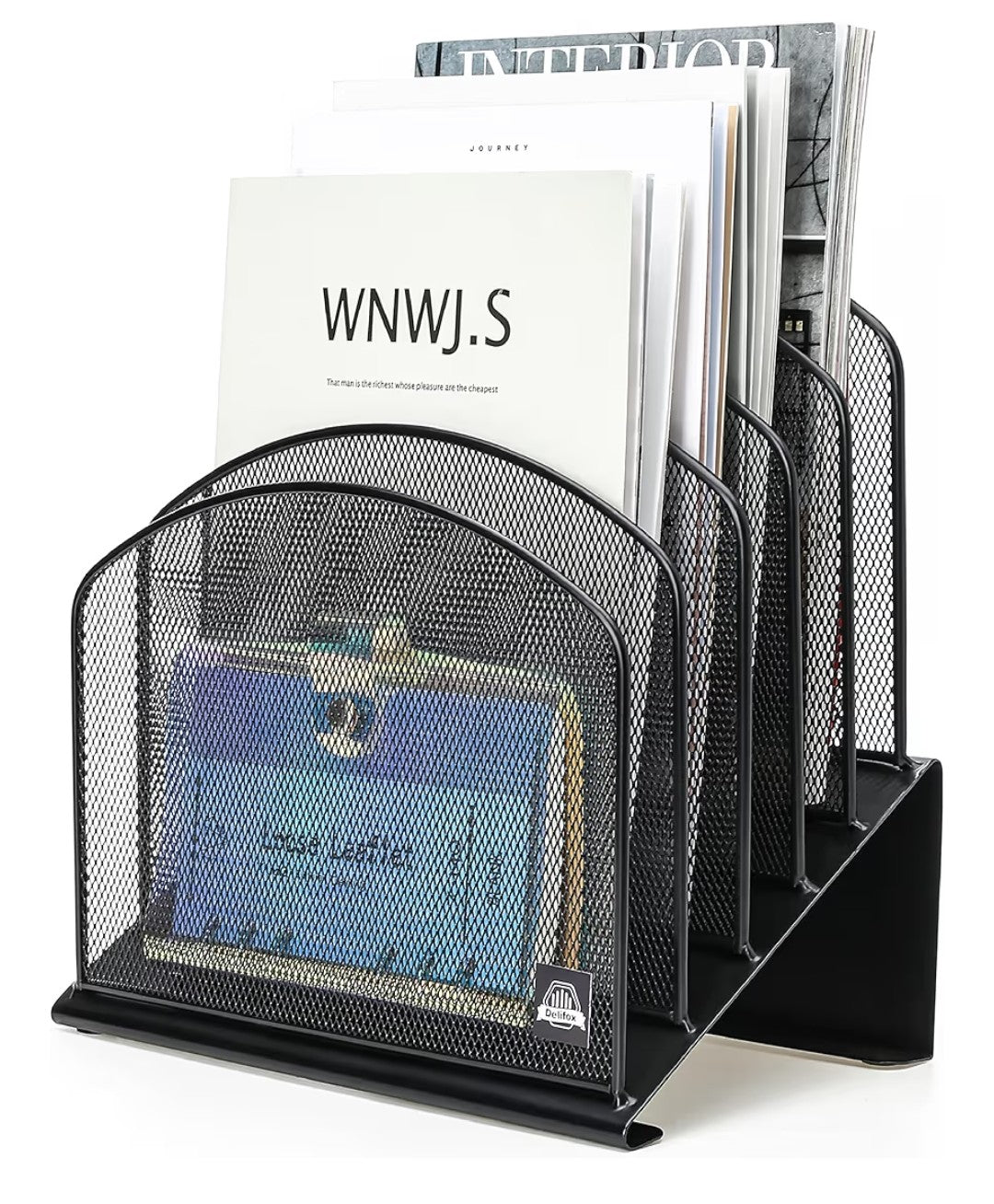 Incline File Organizer for Desk, 5 Sections