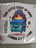Dumpster Fire Meme Sticker (2 pack)