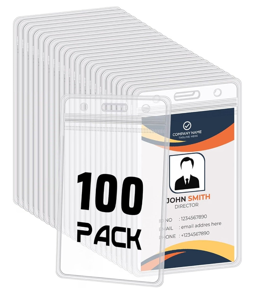 Vertical ID Badge Holders (100 pack)