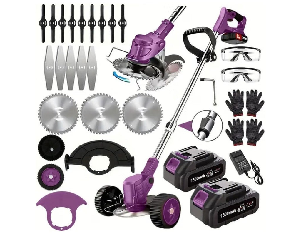 Cordless Electic Lawn Mower/Trimmer (It is NOT Purple, it is Yellow)