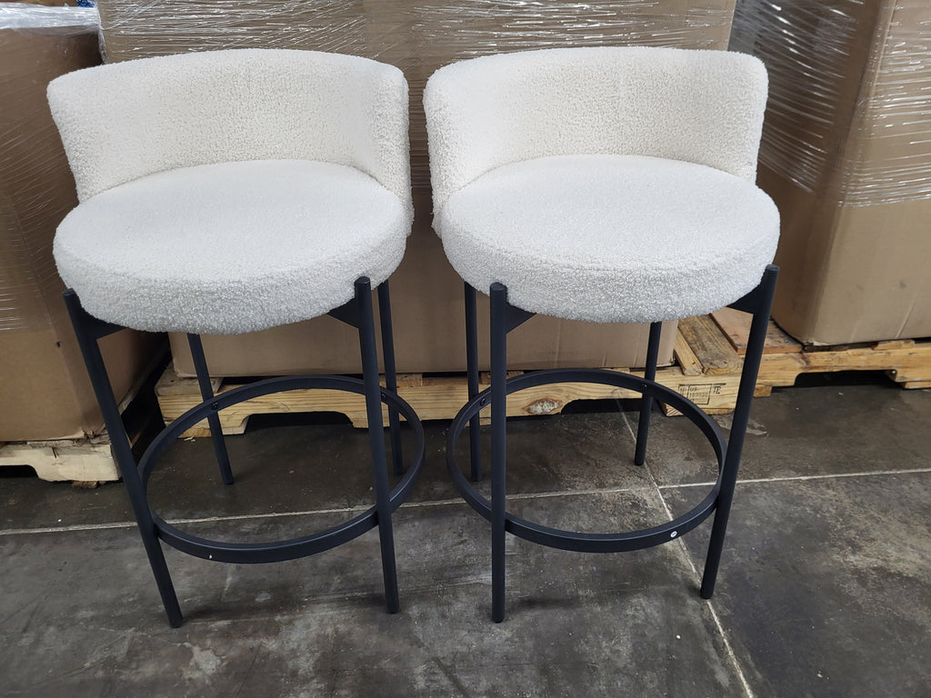 24" Counter Stools with Curved Backrest (Set of 2)
