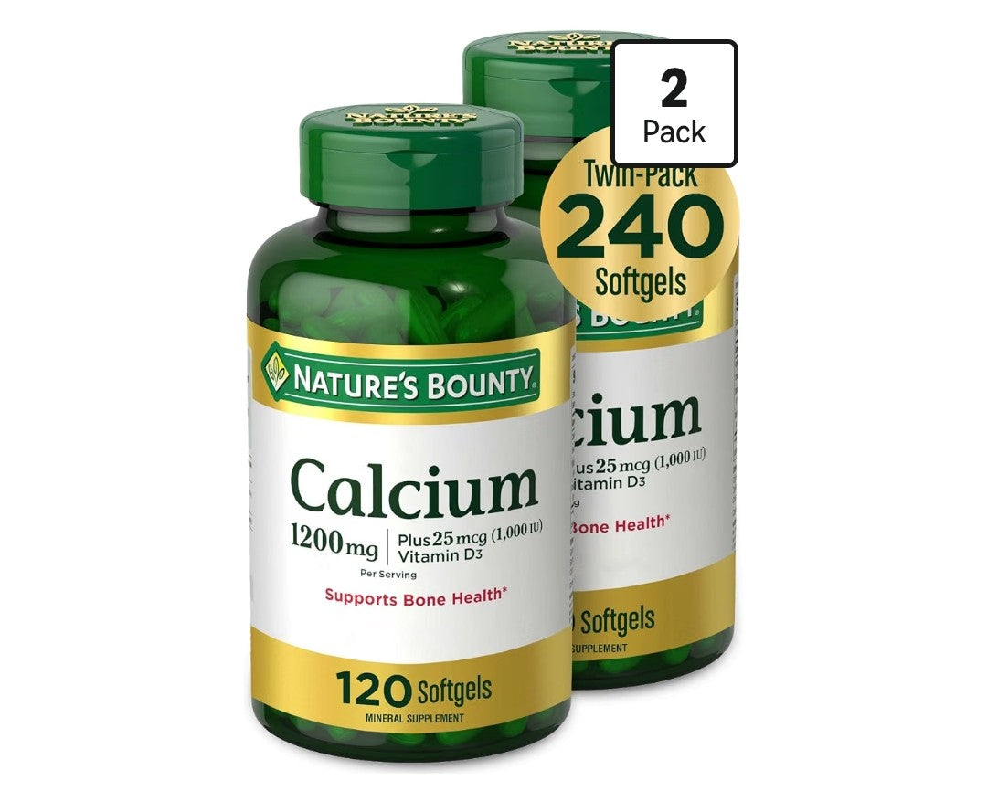 Nature's Bounty Calcium, 1200mg 120 Softgels (Twin Pack)