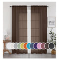 Sheer Curtains, 84 Inch Chocolate (2 Panels)