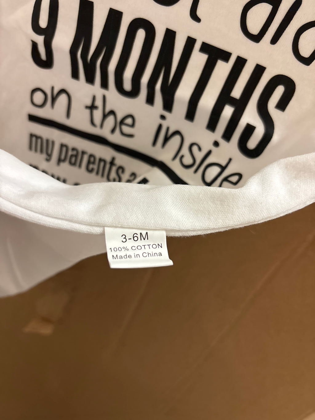 Baby onesie I just did 9 months on the inside my parents are now serving life (3-6M)