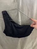 Holipick black 2 piece bathing suit with one strap