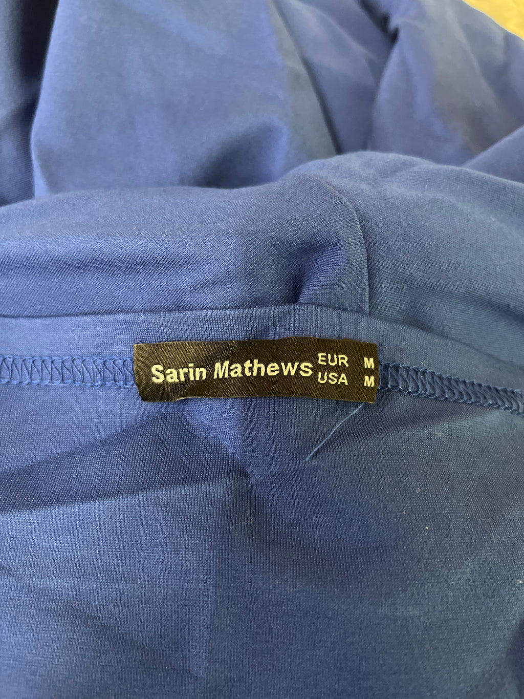 Sarin Mathew’s royal blue dress