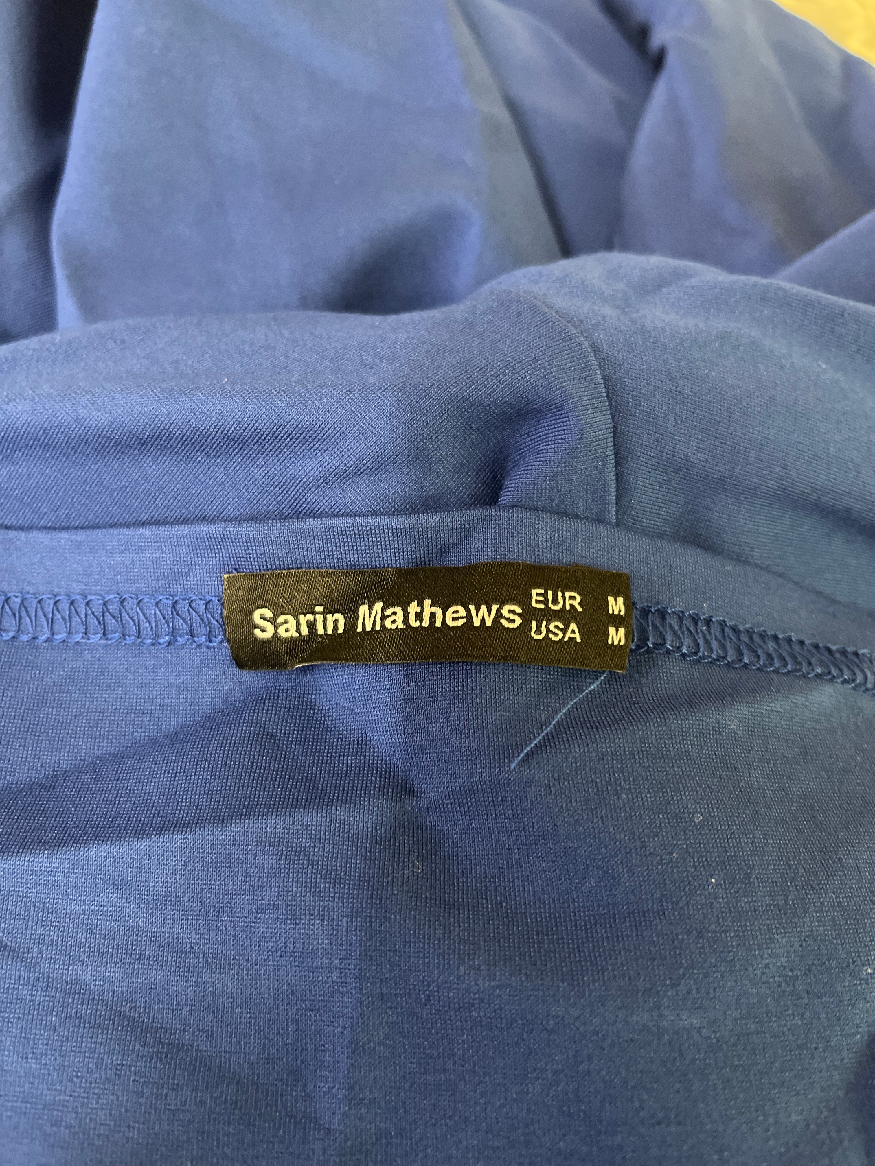 Sarin Mathew’s royal blue dress