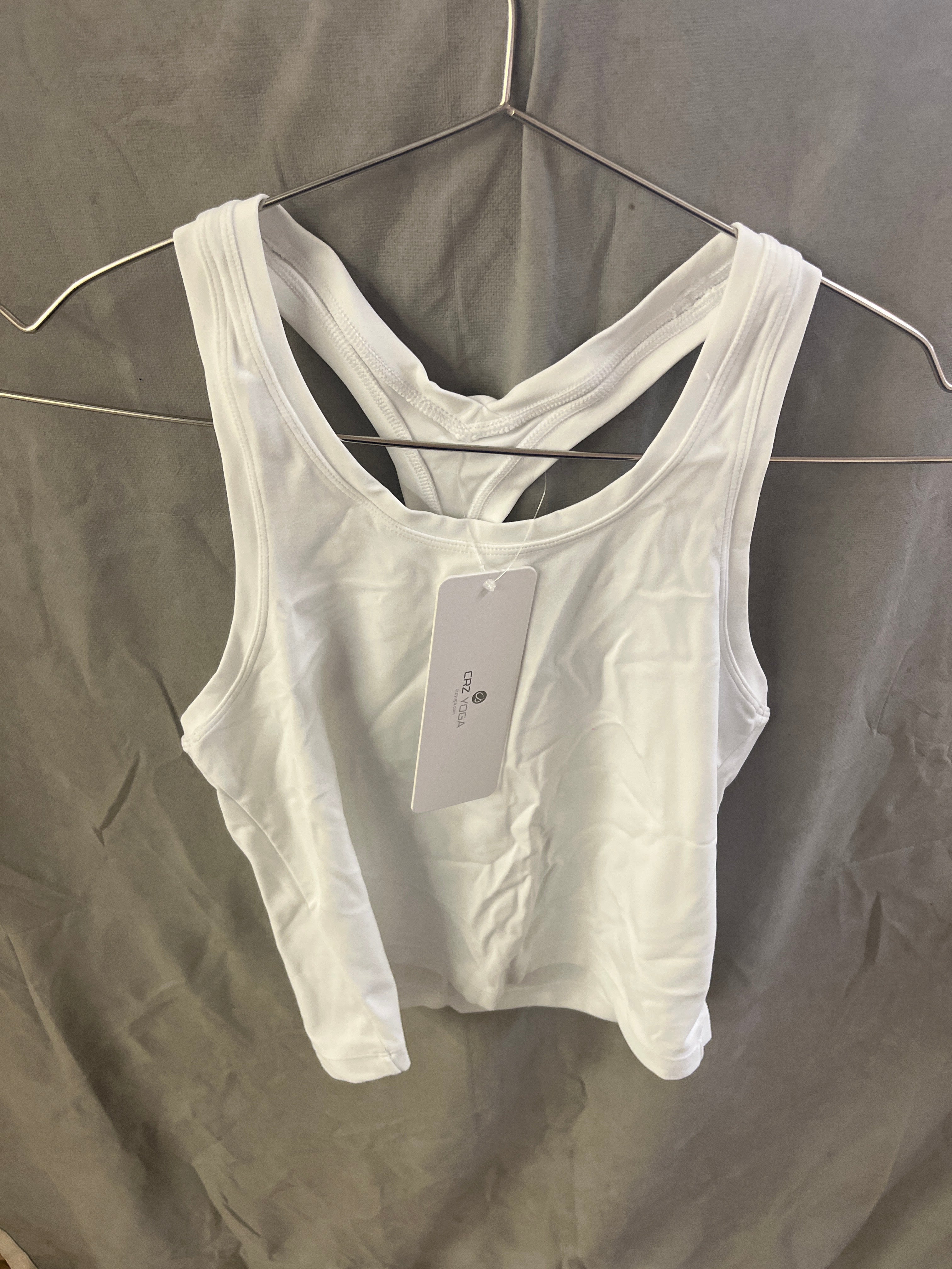 CRZ yoga white tank top