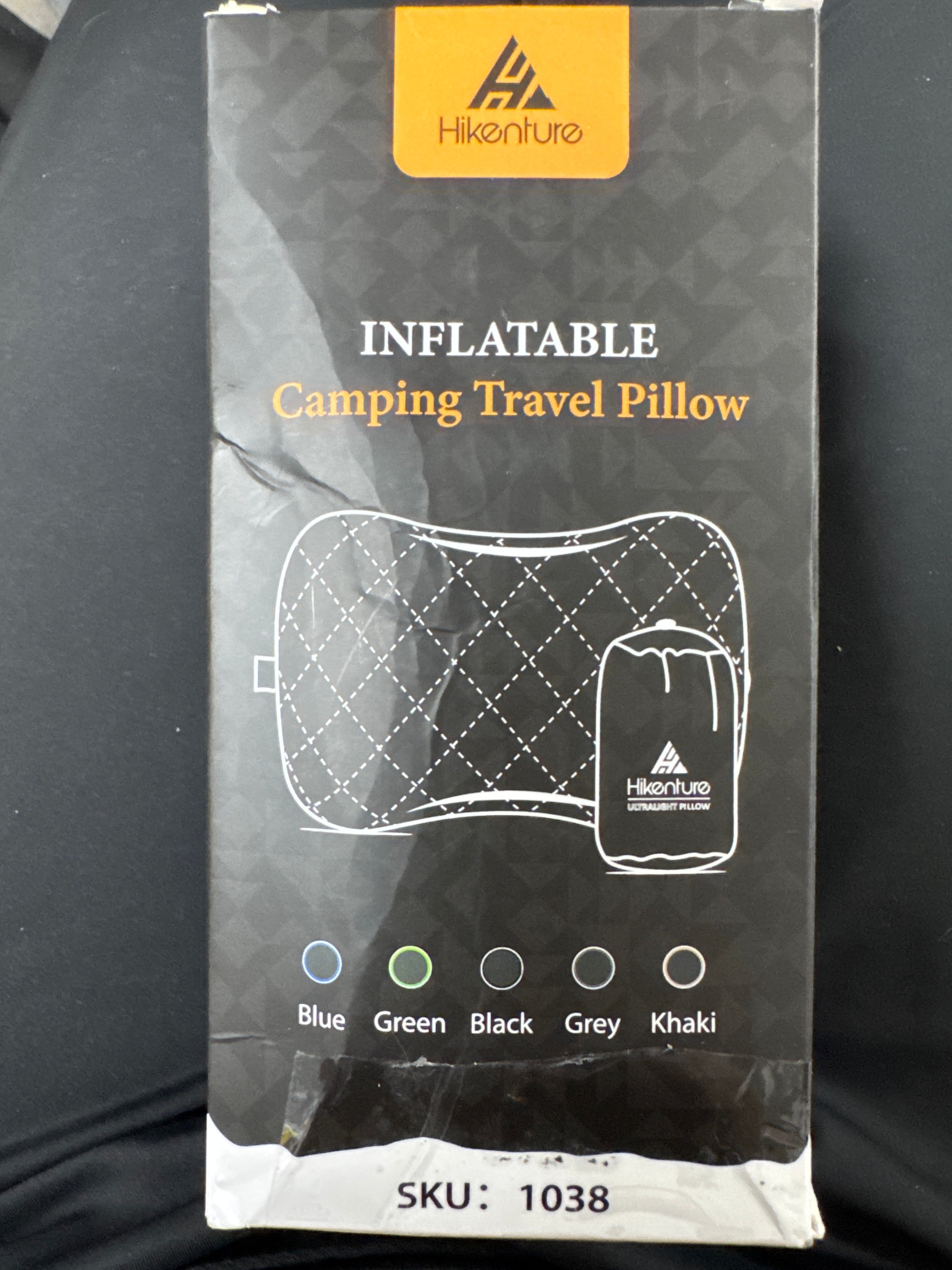 Hikenture Camping Pillow with Removable Cover - Ultralight Inflatable Pillow for Neck Lumbar Support - Upgrade Backpacking Pillow - Washable Travel Air Pillows for Camping, Hiking, Backpacking (Black)