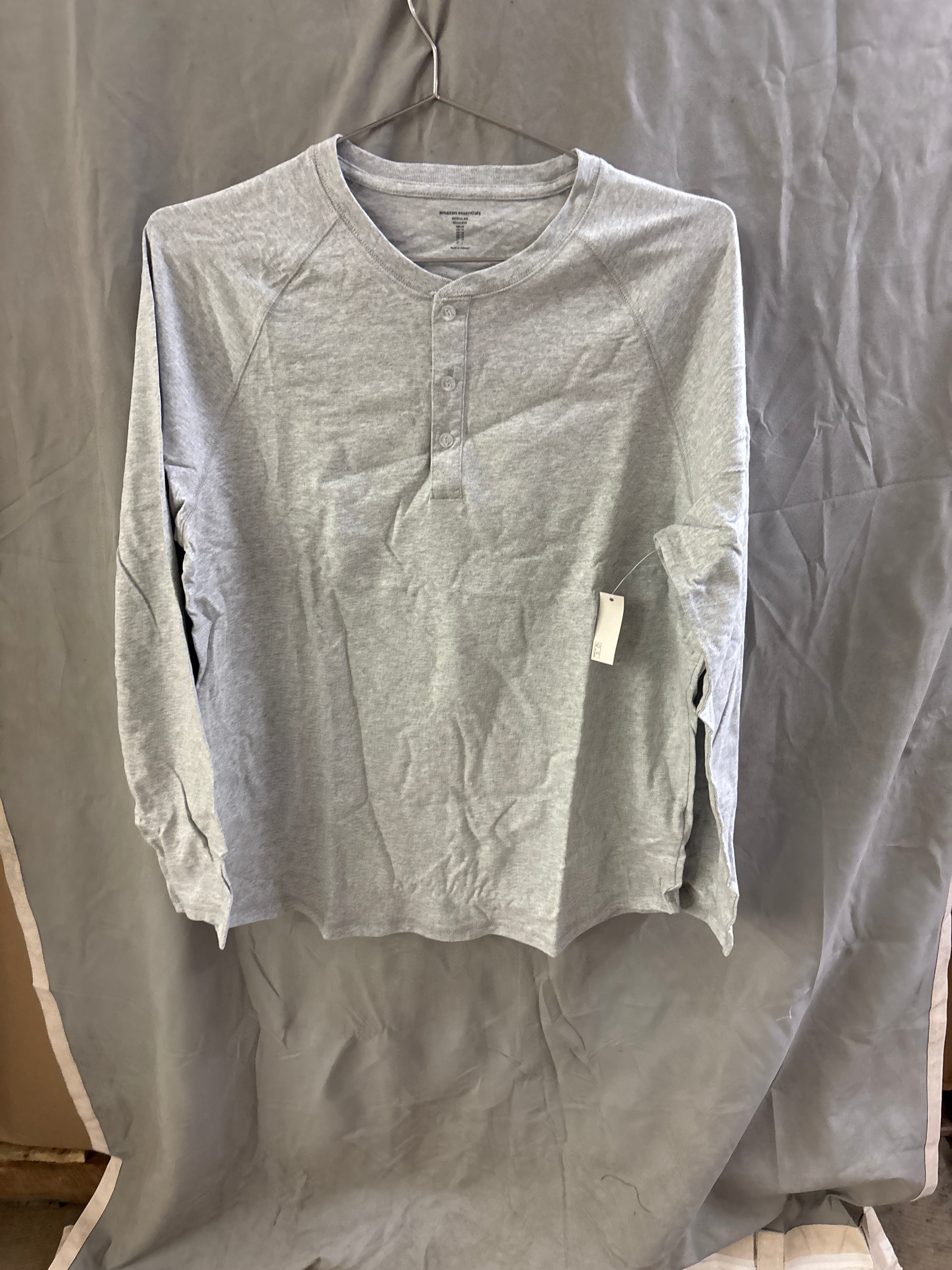 Grey long sleeve shirt quarter button up
