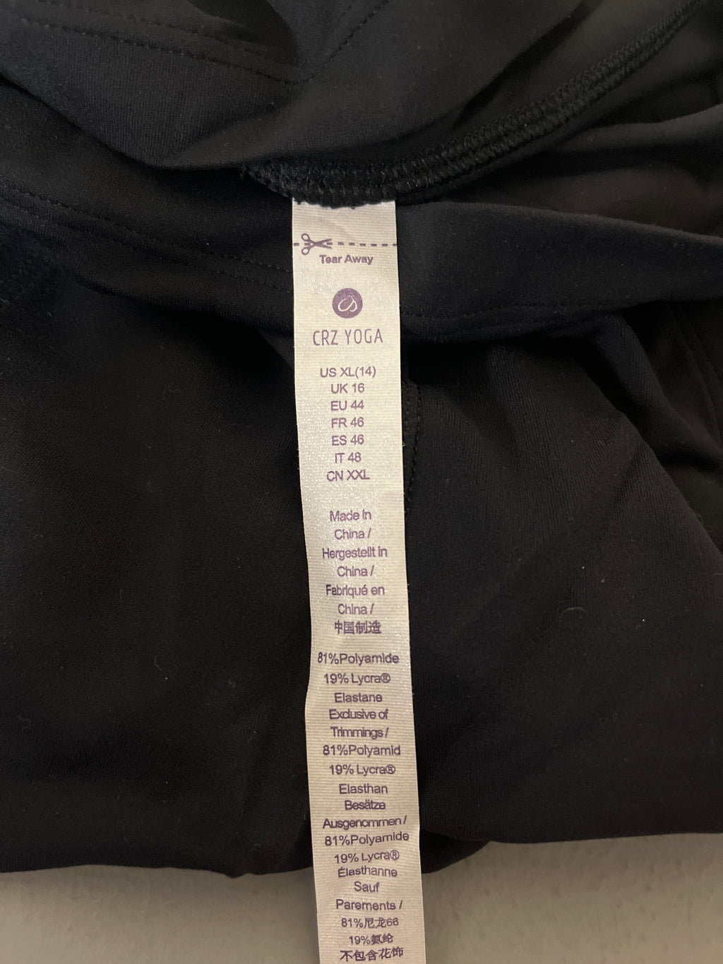CRZ yoga black leggings with pockets