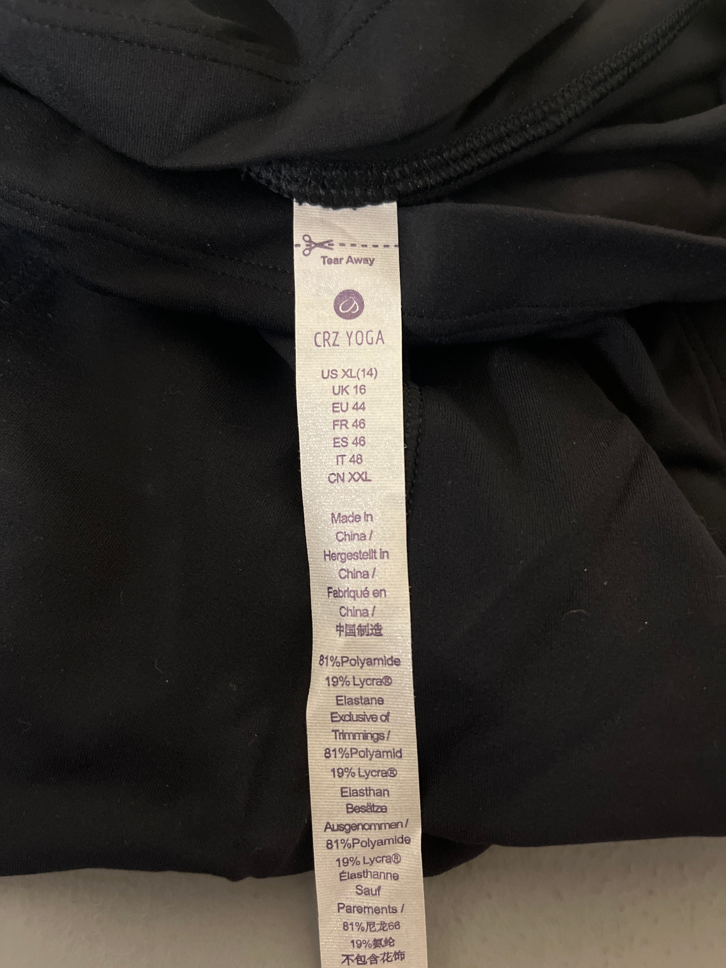 CRZ yoga black leggings with pockets