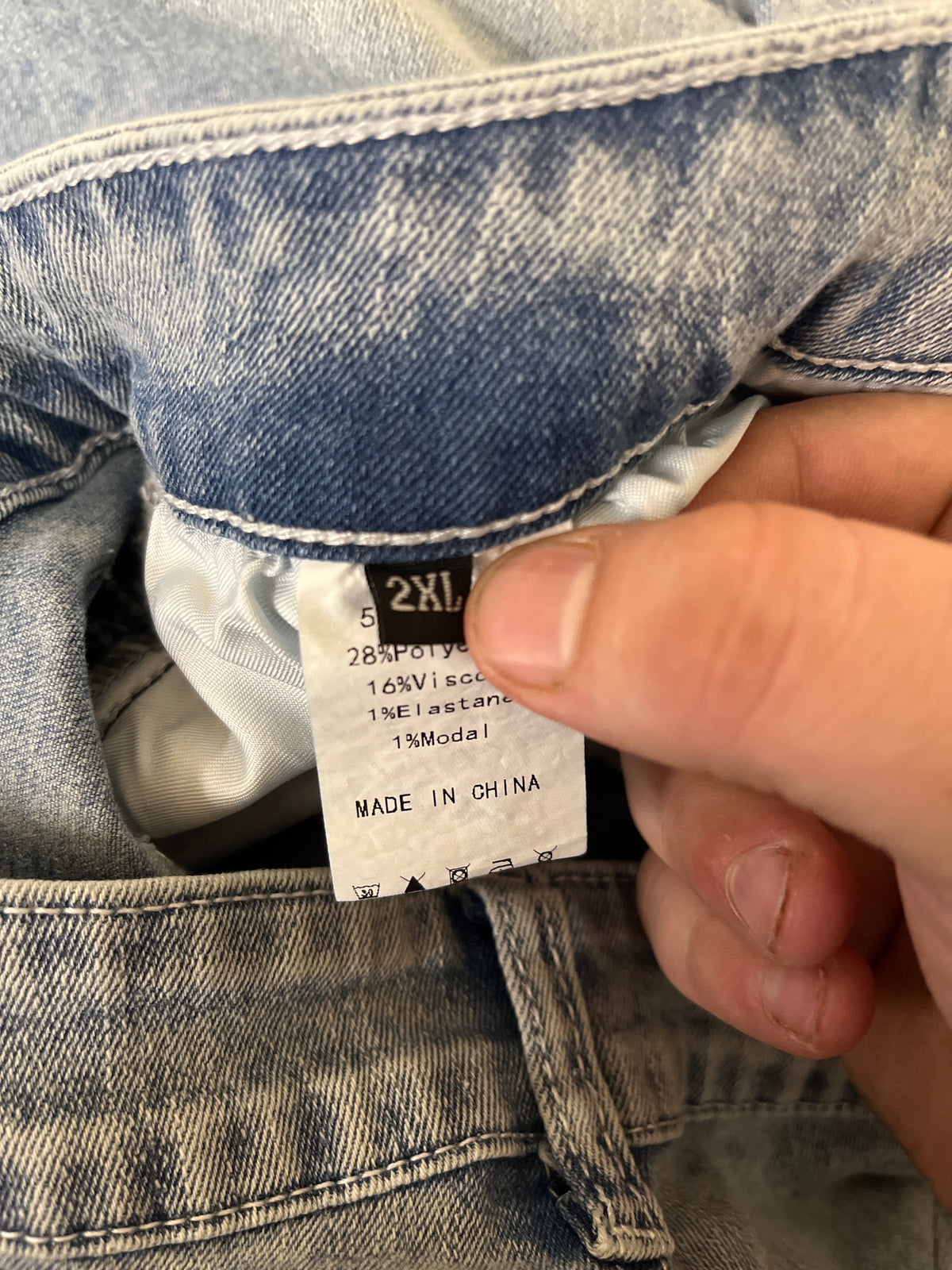 Stretchy blue jeans