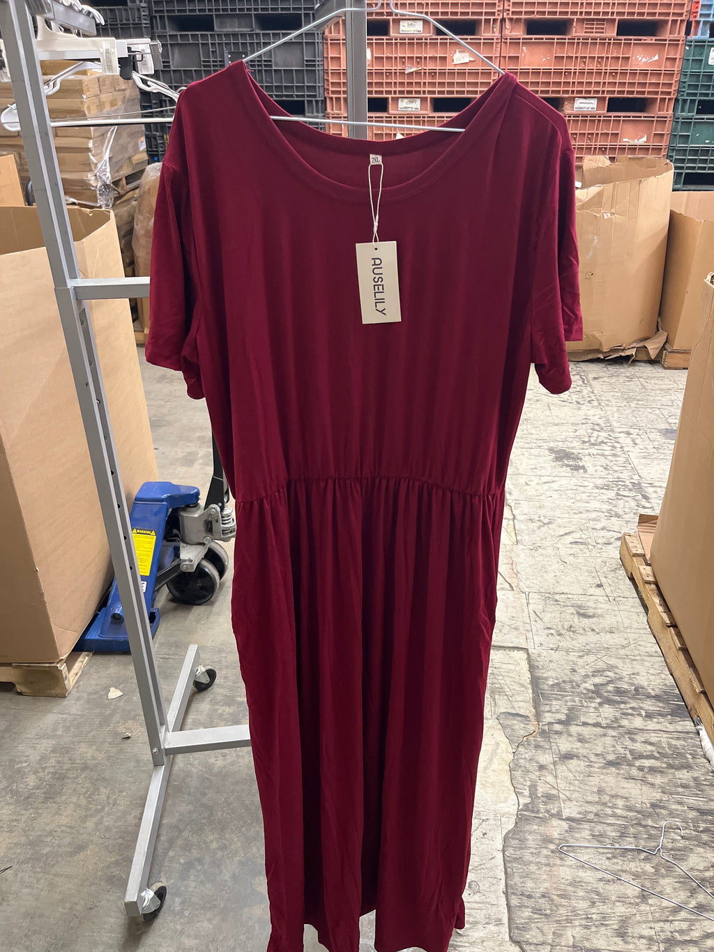 Auselily 2XL red dress