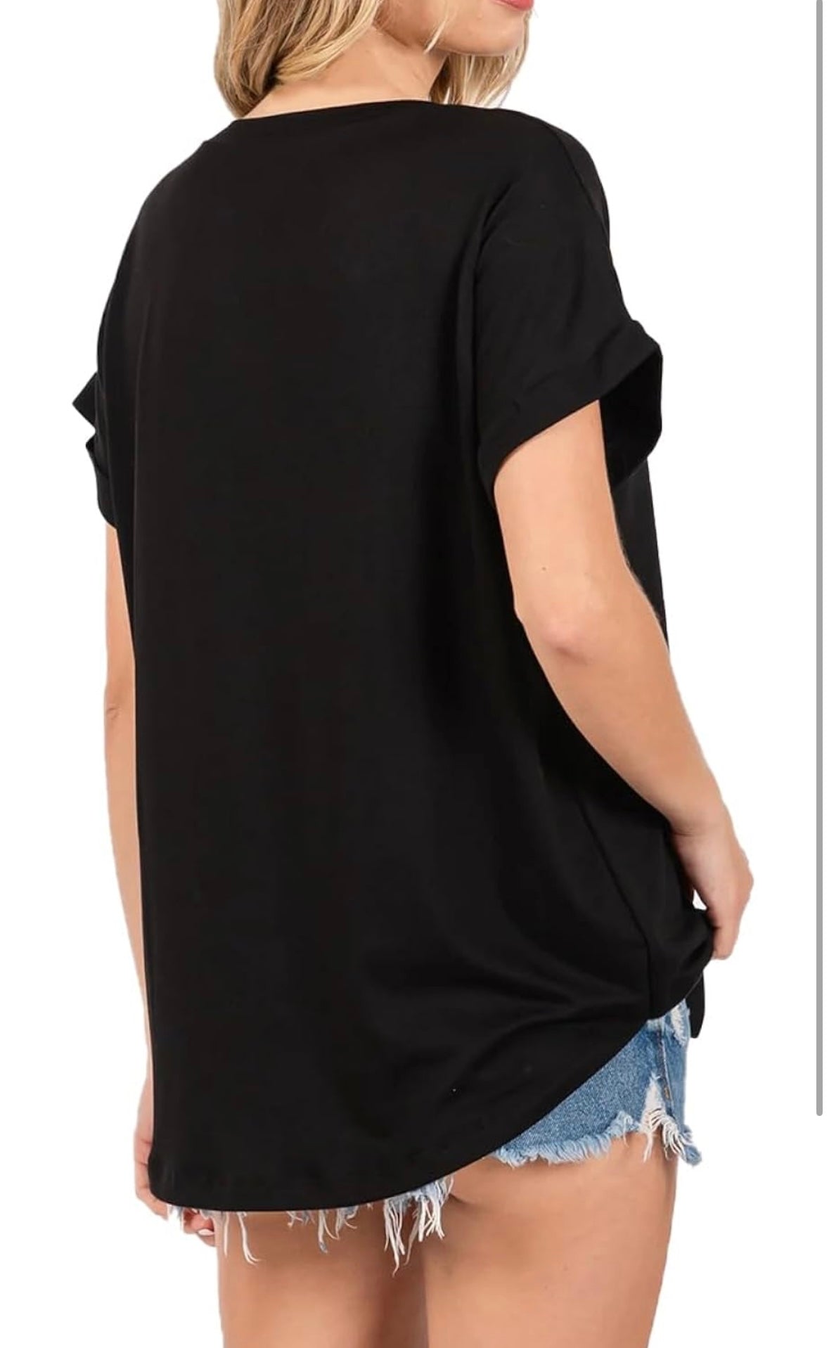 Womens Summer V Neck Short Sleeve T Shirt (2XL)