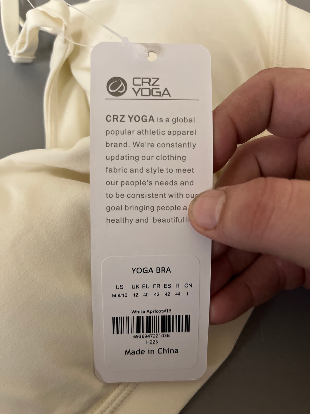 Crazy yoga white workout bra