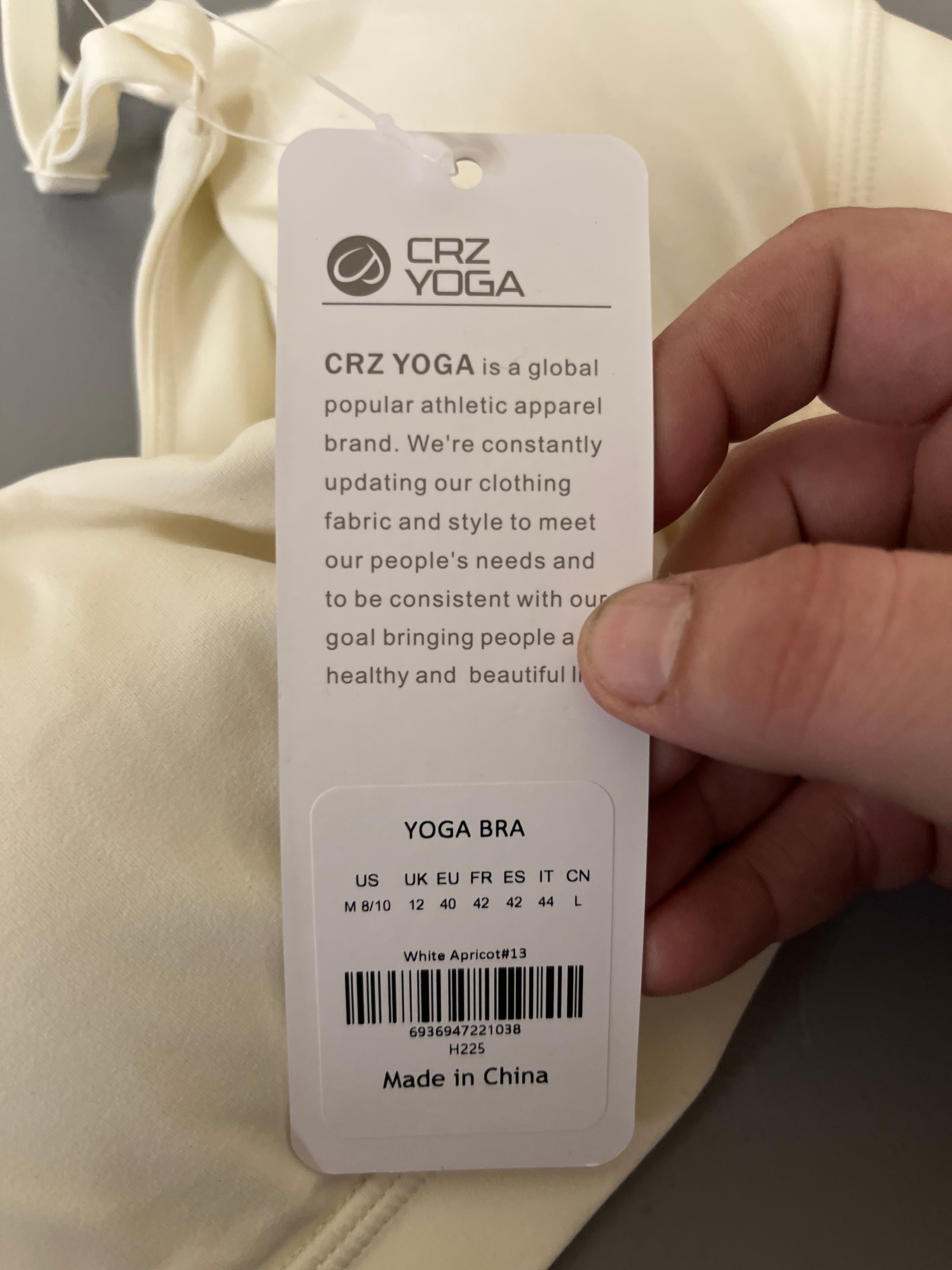 Crazy yoga white workout bra