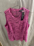 Allegra K purple floral lace sleeveless shirt