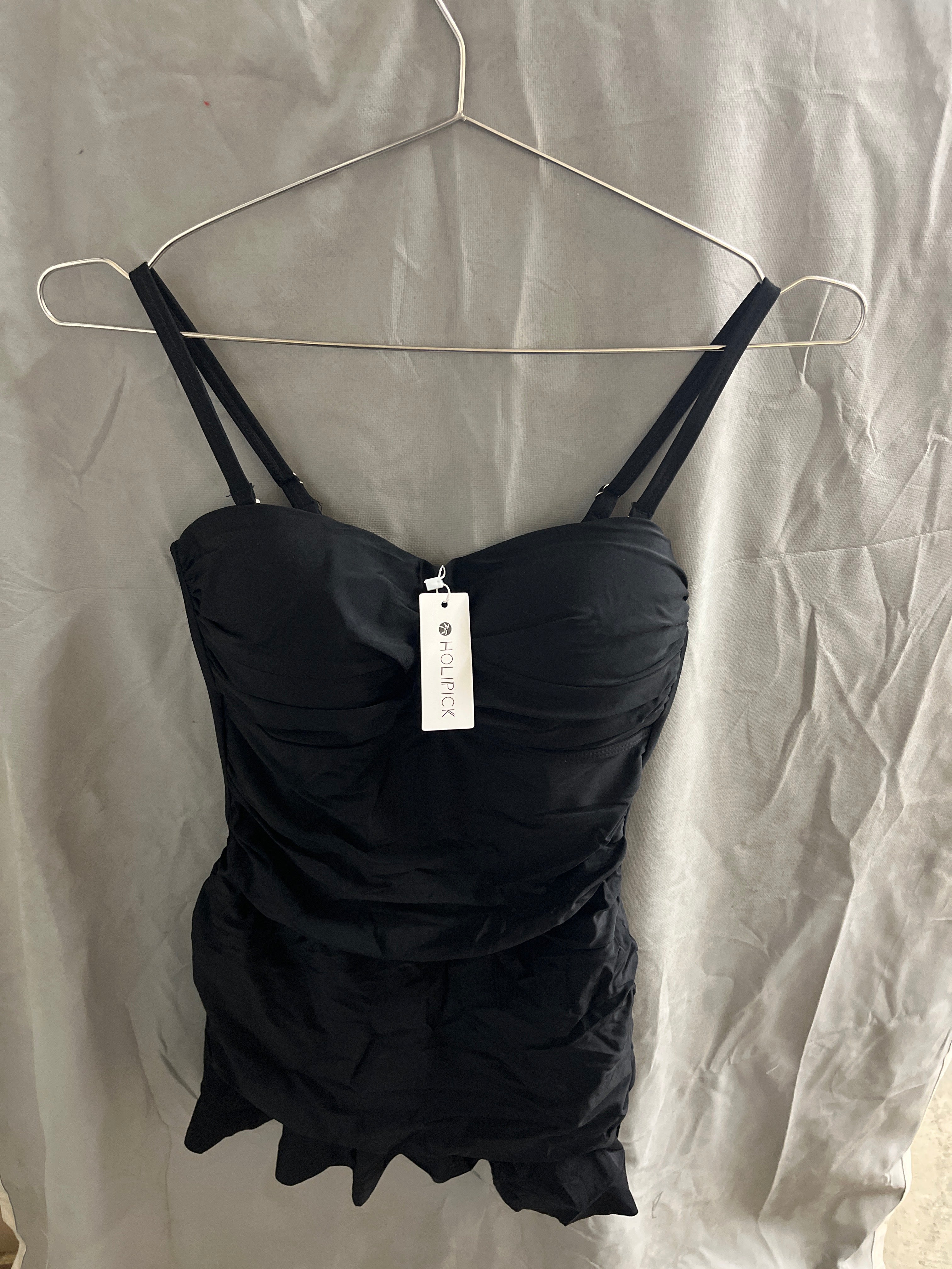Holipick one piece black bathing suit