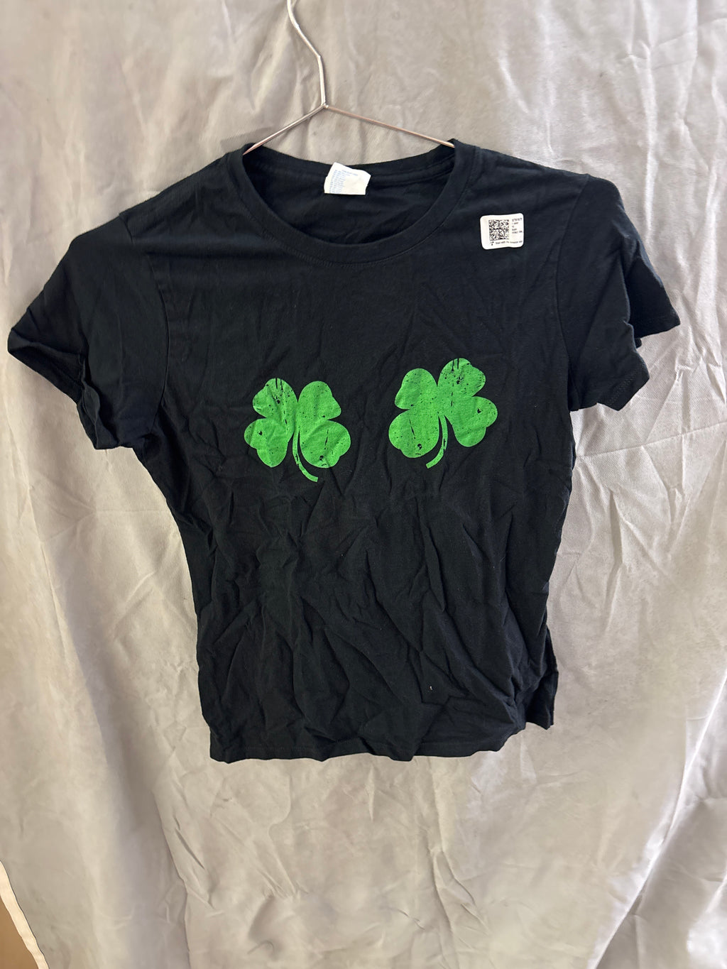 Port and company black 4 leaf clover shirt