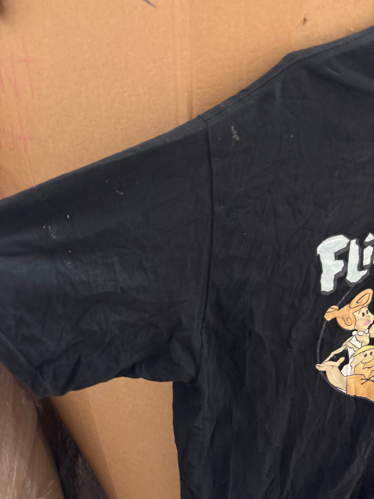 Men’s the flintstones tshirt slight stain on right shoulder and sleeve (2XL)