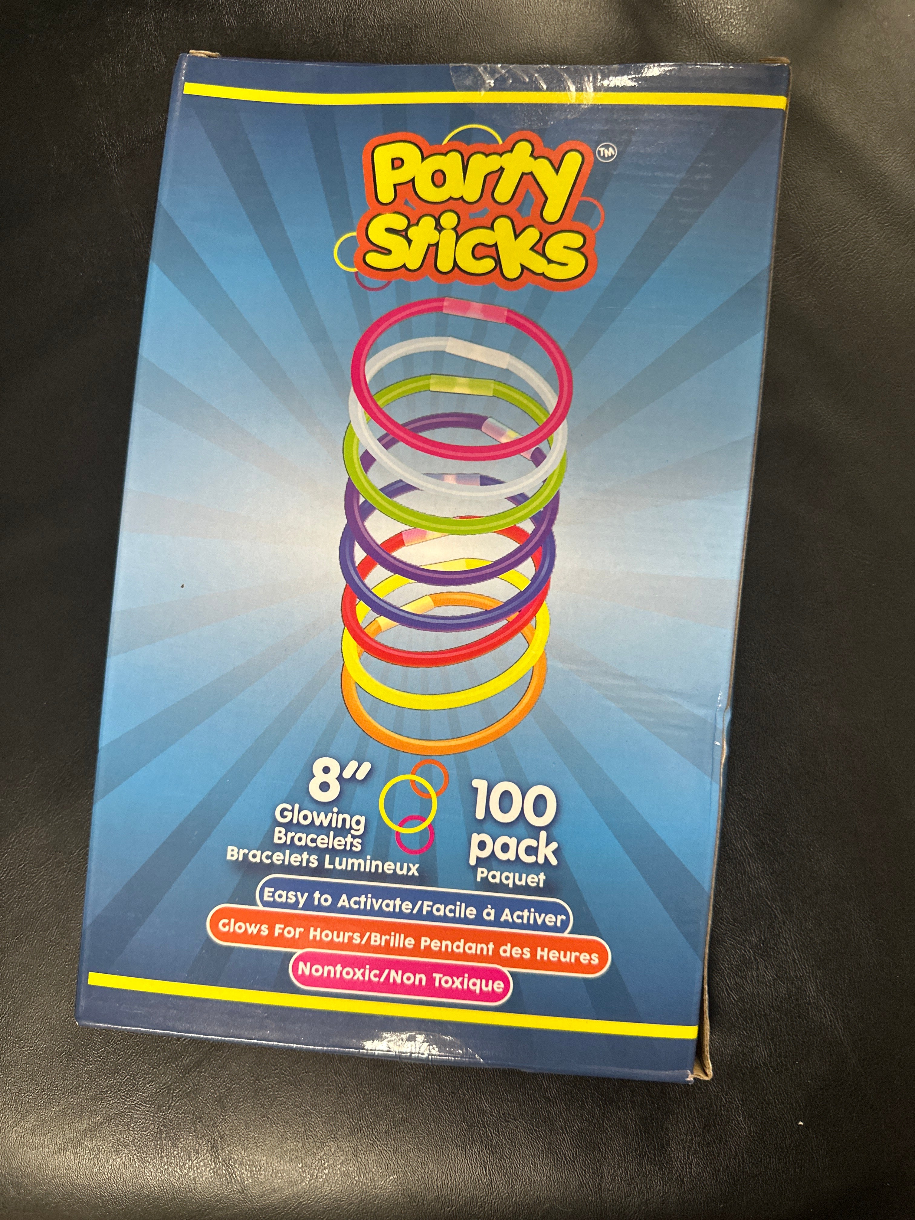 PartySticks Glow Sticks Party Supplies 100pk - 8 Inch Glow in the Dark Light Up Sticks Party Favors, Glow Party Decorations, Neon Party Glow Necklaces and Glow Bracelets with Connectors