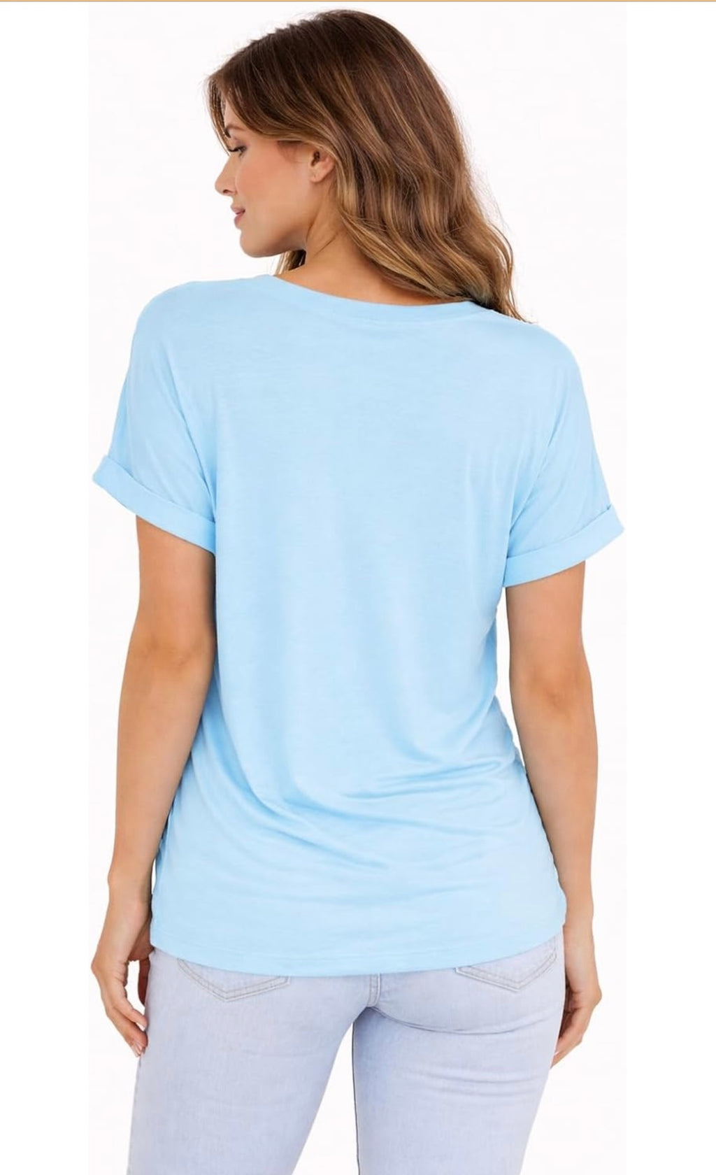 Women's Soft Basic Short Sleeve V-Neck T-Shirts (medium)