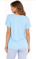 Women's Soft Basic Short Sleeve V-Neck T-Shirts (medium)