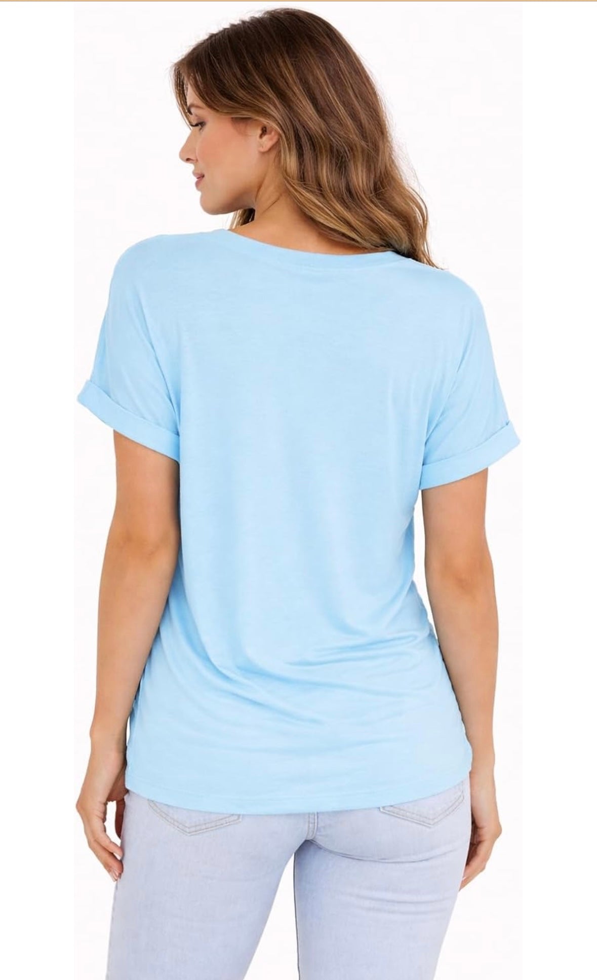 Women's Soft Basic Short Sleeve V-Neck T-Shirts (medium)