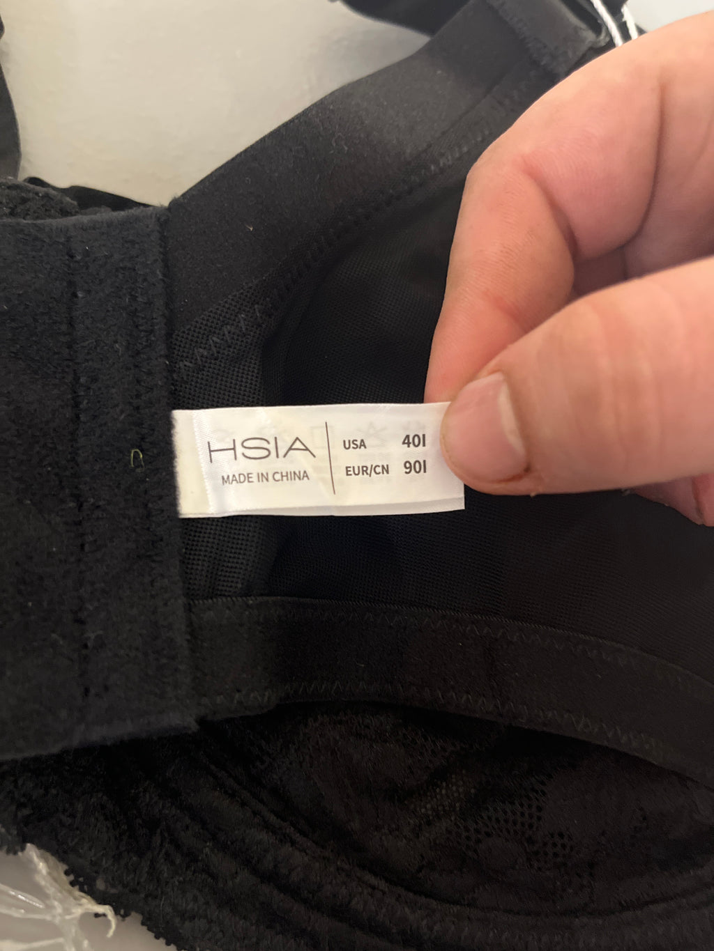 HSIA Black lace front bra