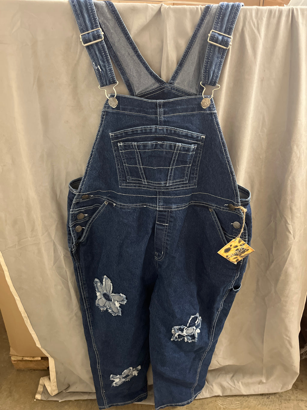 Hybrid company blue with flower designs women’s overalls