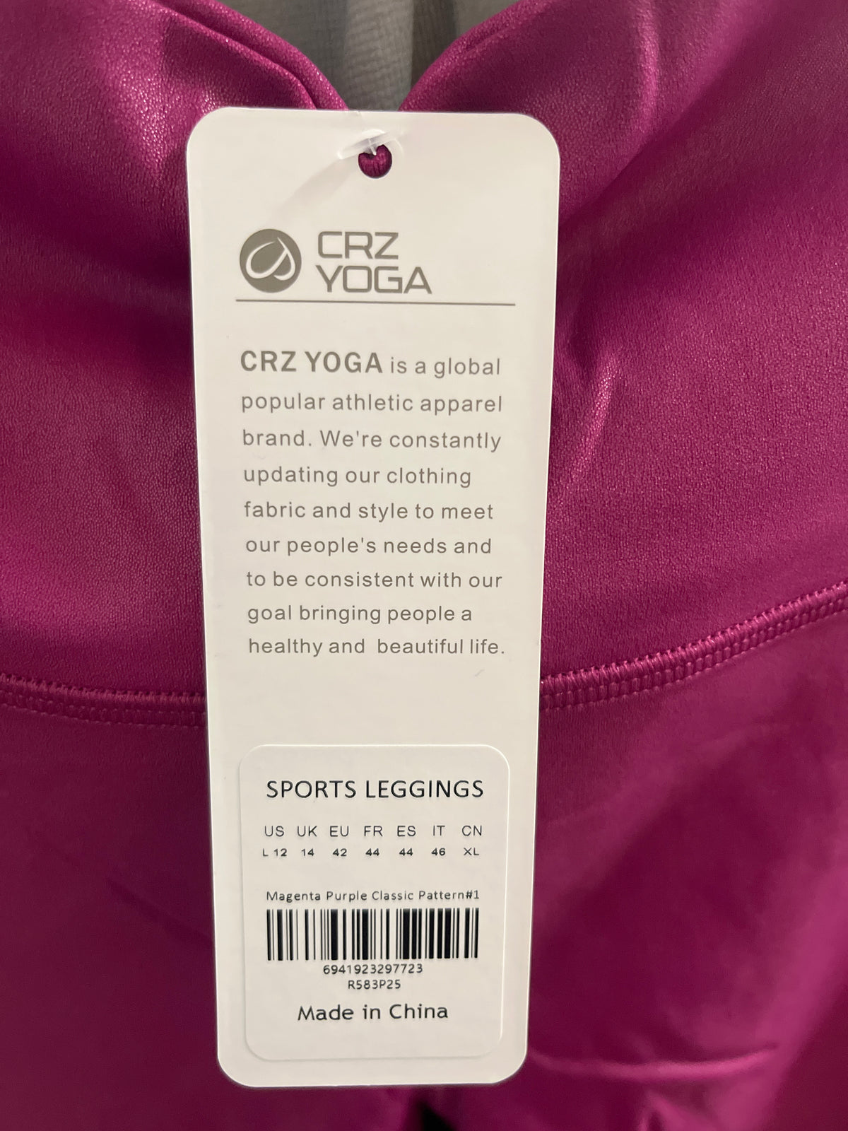 CRZ yoga magenta purple sports leggings