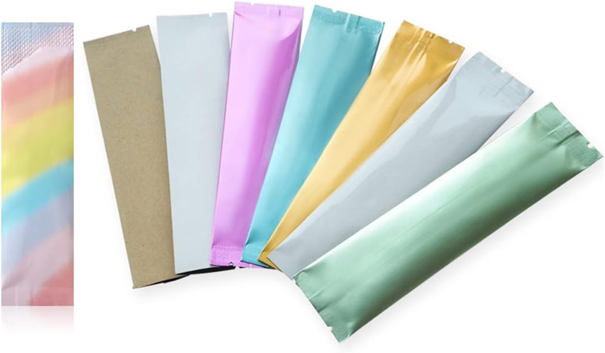 200Pcs Coffee Sugar Bag Heat Seal Aluminum Foil Plastic Bags Matte Colored Ziplock Bags Open Top with Tear Notch Zipper Pouch Food Saver Bag Short Term Food Storage Packaging. All Gray.
