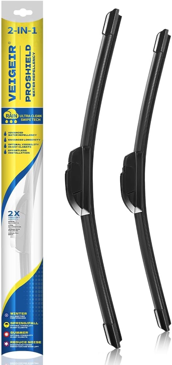 VEIGEIR 24 Inch + 20 Inch Windshield Wiper Blades 2 Pack