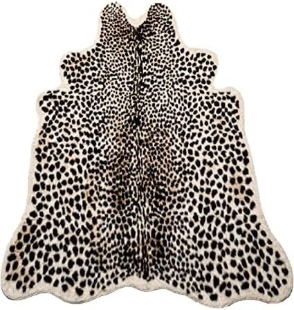Huichenxing2021FURSTORE Faux Cheetah Area Rug Animals Printed Hide Mats Leopard Faux Hide Area Rug 5.2ft x 6.5ft / 63 x 78.7inch / 160 x 200cm
