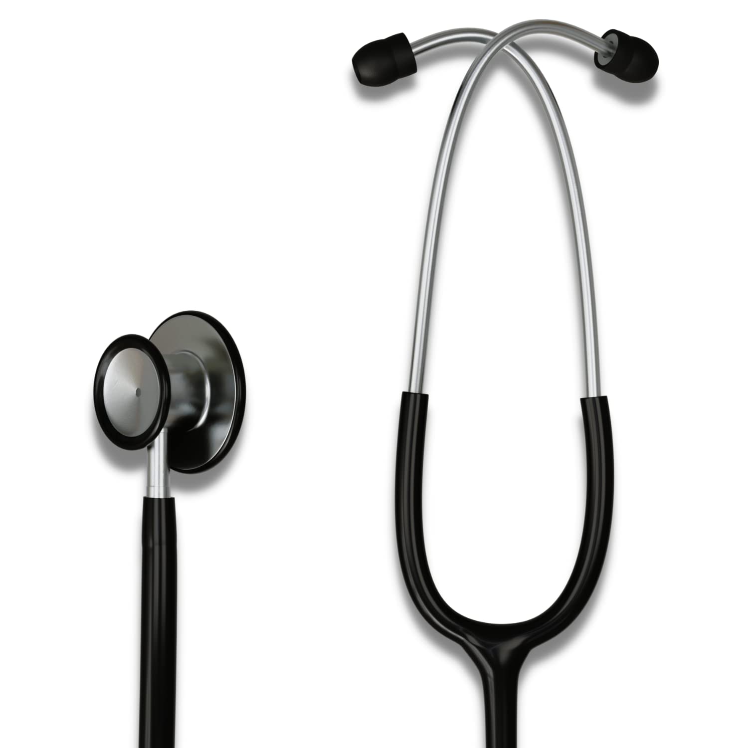 HCS Stethoscope, Black, Classic Lightweight - Medical, Dual Head Stethoscopes for Nurses, Doctors, Vet - Nursing School Essentials, Student Supplies, Work, Home - 22 inch Tubing