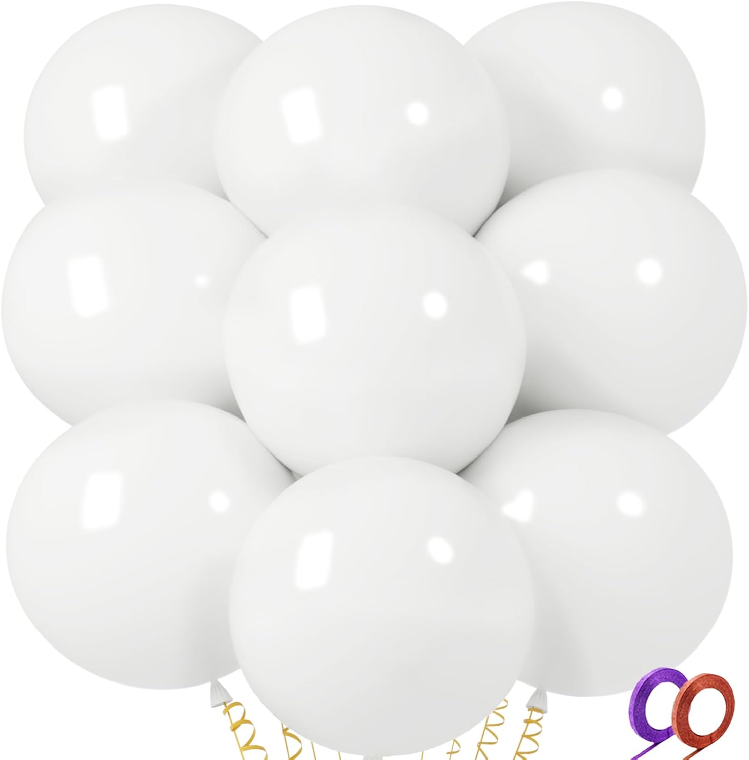 32Pcs White Big Balloons 18 Inch