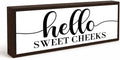 Bathroom Wood Sign, Hello Sweet cheeks