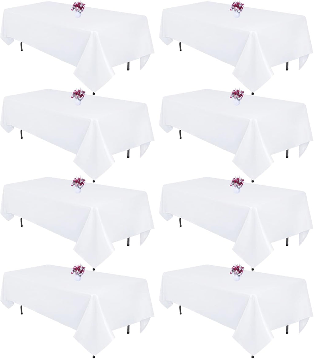 White Tableclothes 60x102 inches (8 pack)