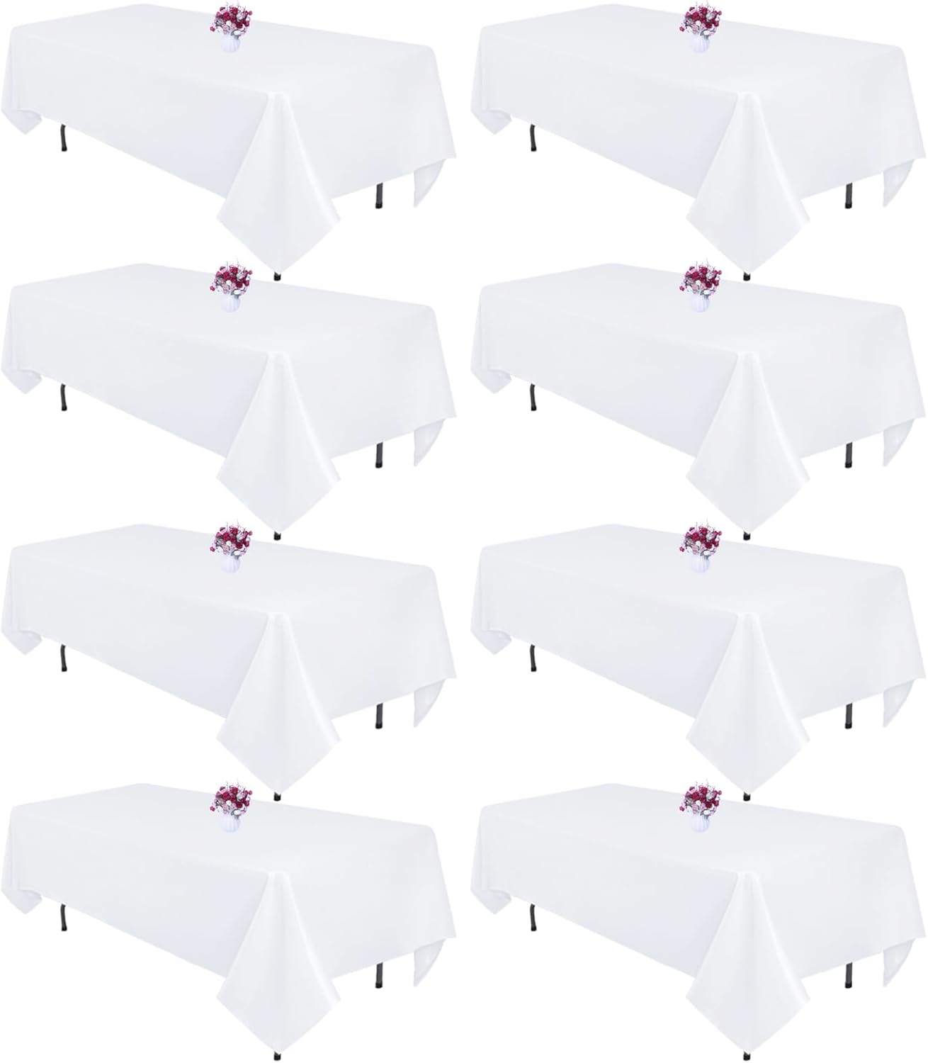 White Tableclothes 60x102 inches (8 pack)