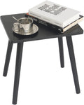 Side Table, Small Black End Table for Living Room Bedroom Office Small Spaces, Modern Accent Side Table Nightstand with Solid Wood, Easy Assembly, (Black)